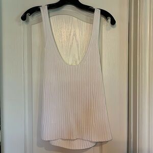 Vince Ribbed Tie Back Tank White L